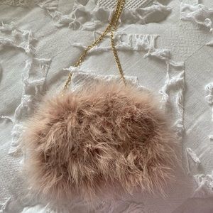 Dusty rose feathered purse